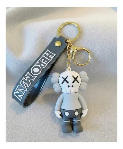 Llavero o Colgante Mochila Cute KAWS Gris