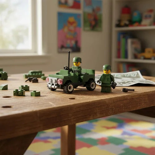 Mini Jeep Serie Ejército Tipo Lego