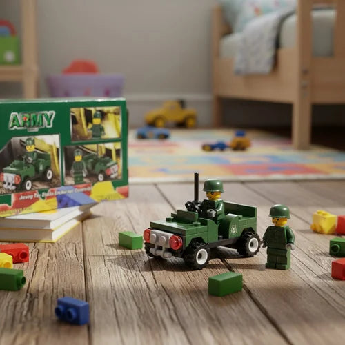 Mini Jeep Serie Ejército Tipo Lego