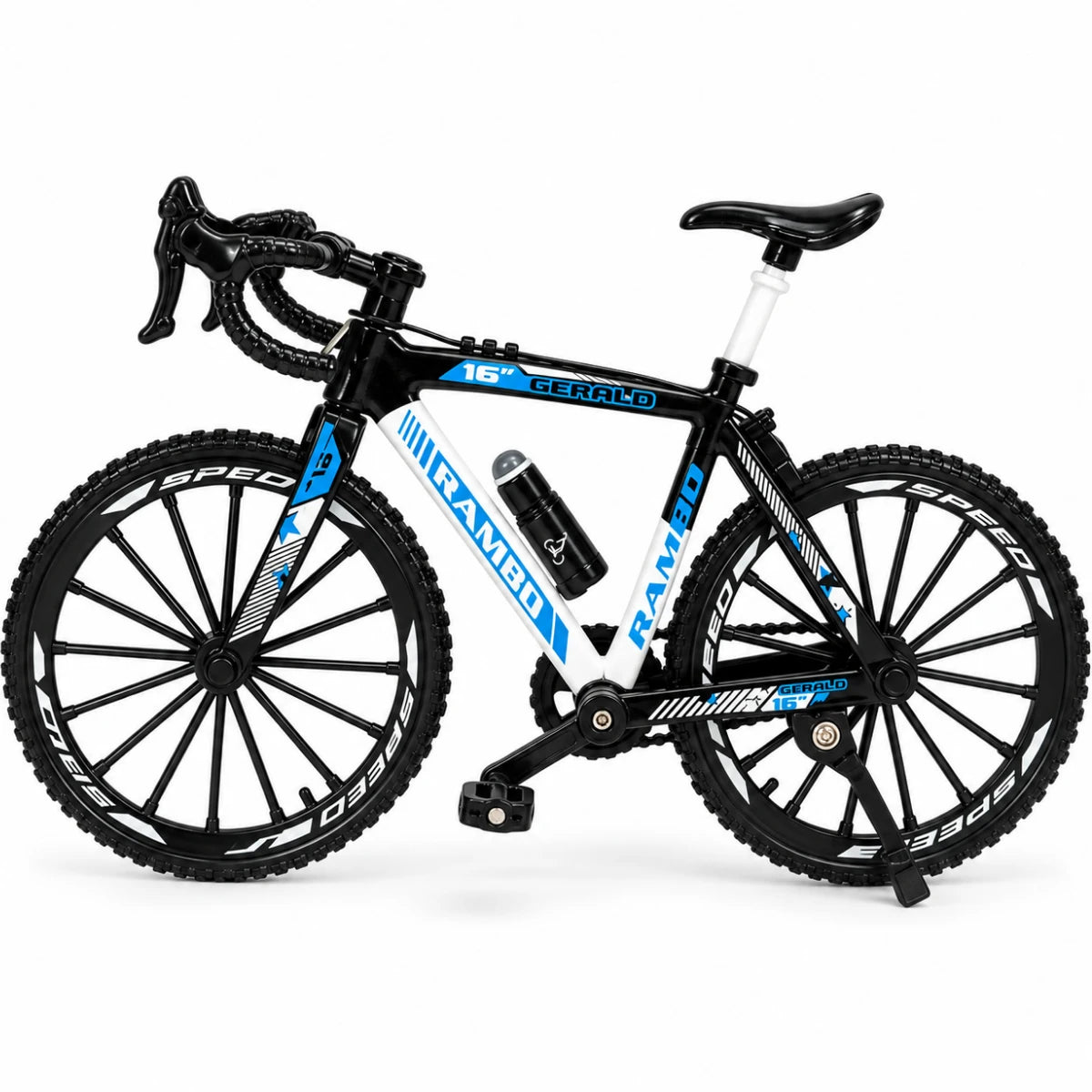 Miniatura Bicicleta de Ruta Azul y Blanca Escala 1:8