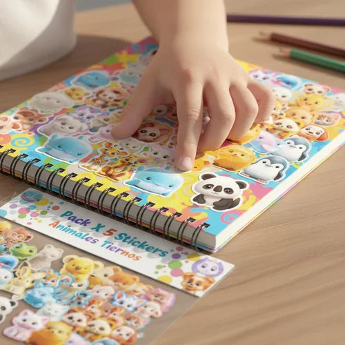 Pack x 5 Stickers Animales Tiernos