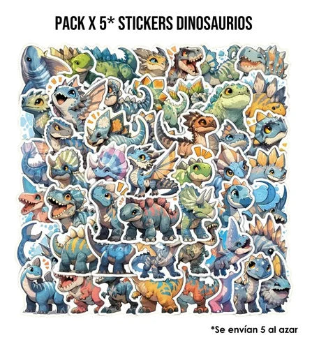 Pack x 5 Stickers Dinosaurios