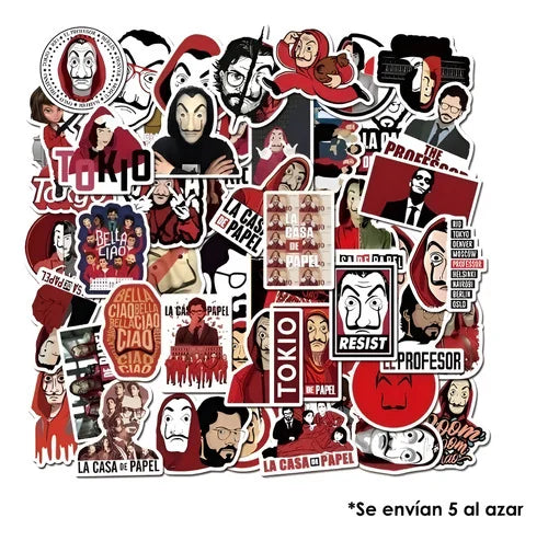 Pack x 5 Stickers La Casa De Papel