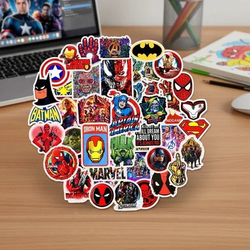 Pack x 5 Stickers Marvel y DC