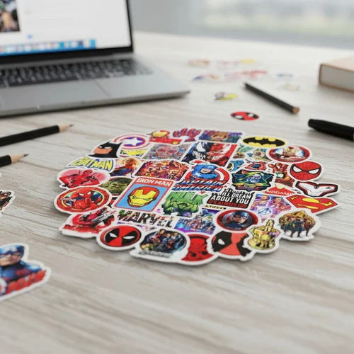 Pack x 5 Stickers Marvel y DC