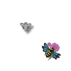 Parche Camiseta Abeja Gris
