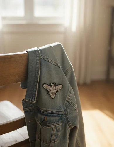 Parche Camiseta Abeja Gris