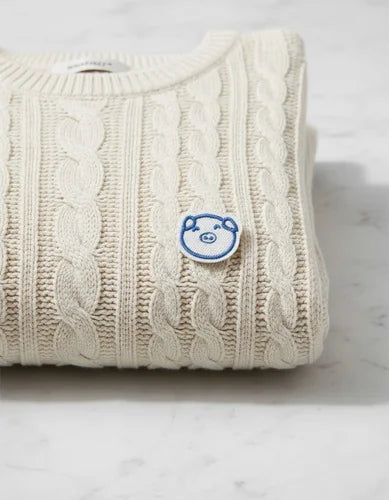 Parche Camiseta Cerdito Azul Feliz