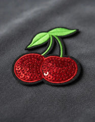 Parche Camiseta Cerezas con Lentejuelas