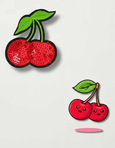 Parche Camiseta Cerezas con Lentejuelas