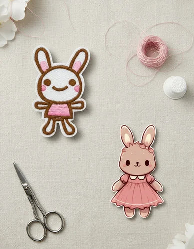 Parche Camiseta Conejita en Vestido Rosa