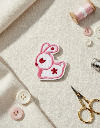 Parche Camiseta Conejito Rosado Tierno
