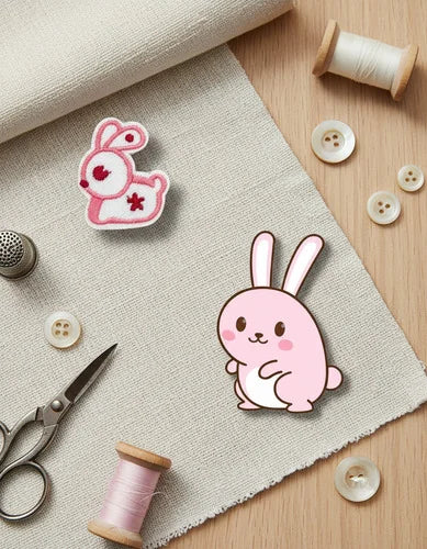 Parche Camiseta Conejito Rosado Tierno