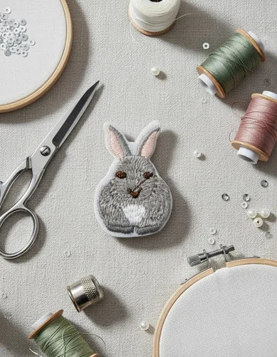 Parche Camiseta Conejo Gris Tierno