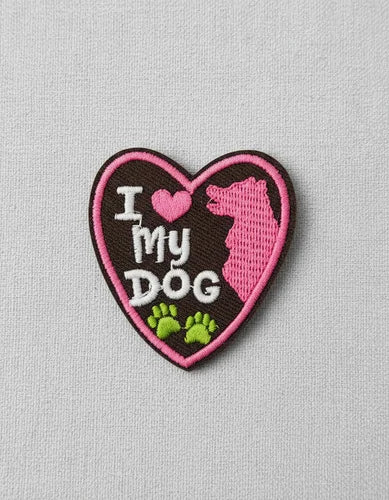 Parche Camiseta Corazón I Love My Dog