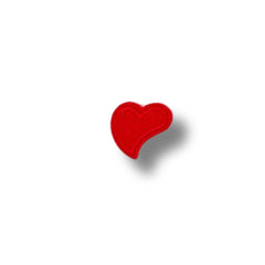 Corazón rojo bordado clásico con borde interior.
