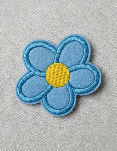 Parche Camiseta Flor Azul Dulce