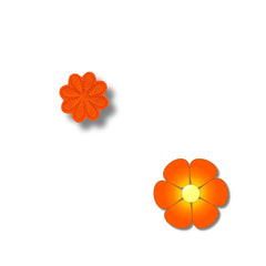 Parche Camiseta Flor Naranja Pop