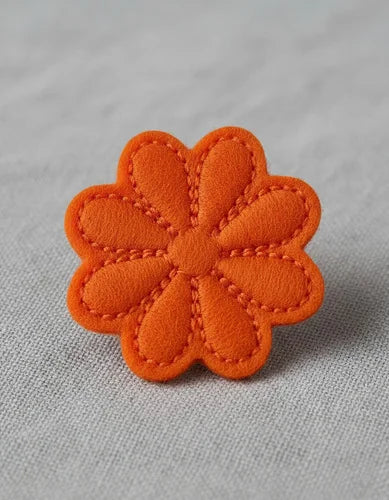 Parche Camiseta Flor Naranja Pop