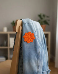 Parche Camiseta Flor Naranja Pop