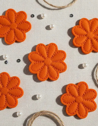 Parche Camiseta Flor Naranja Pop