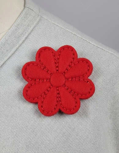 Parche Camiseta Flor Ocho Pétalos Rojo Clásico