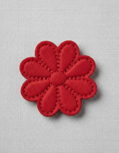 Parche Camiseta Flor Ocho Pétalos Rojo Clásico