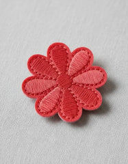 Parche Camiseta Flor Ocho Pétalos Rojo Coral