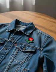 Parche Camiseta Flor Roja