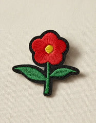 Parche Camiseta Flor Roja