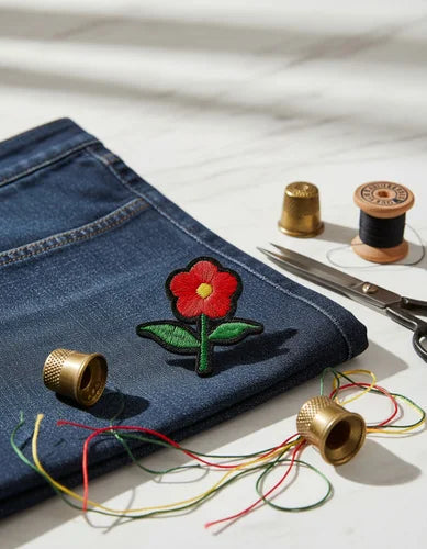 Parche Camiseta Flor Roja