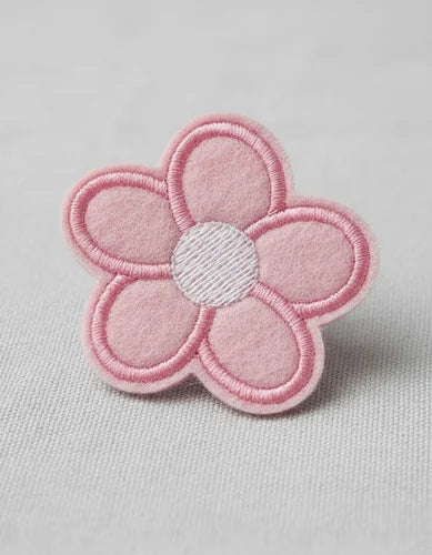 Parche Camiseta Flor Rosa Pastel