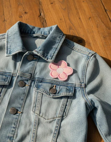 Parche Camiseta Flor Rosa Pastel