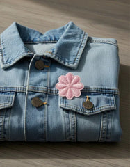 Parche Camiseta Flor Rosada Pastel