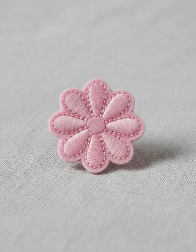 Parche Camiseta Flor Rosada Pastel