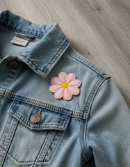 Parche Camiseta Flor Rosada Vintage