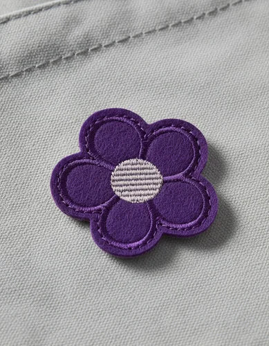 Parche Camiseta Flor Violeta Retro