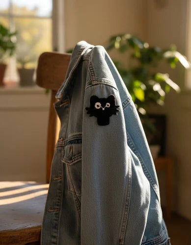 Parche Camiseta Gatito Negro