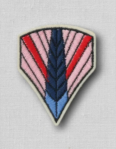 Parche Camiseta Insignia Retro Flecha Rosa y Azul