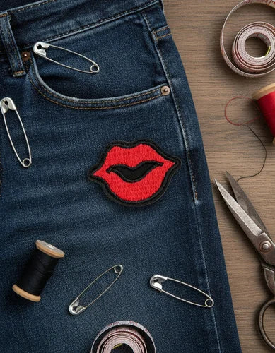 Parche Camiseta Labios Rojos