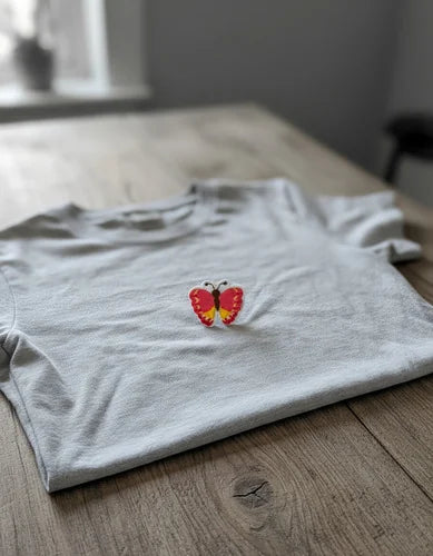 Parche Camiseta Mariposa Rosa