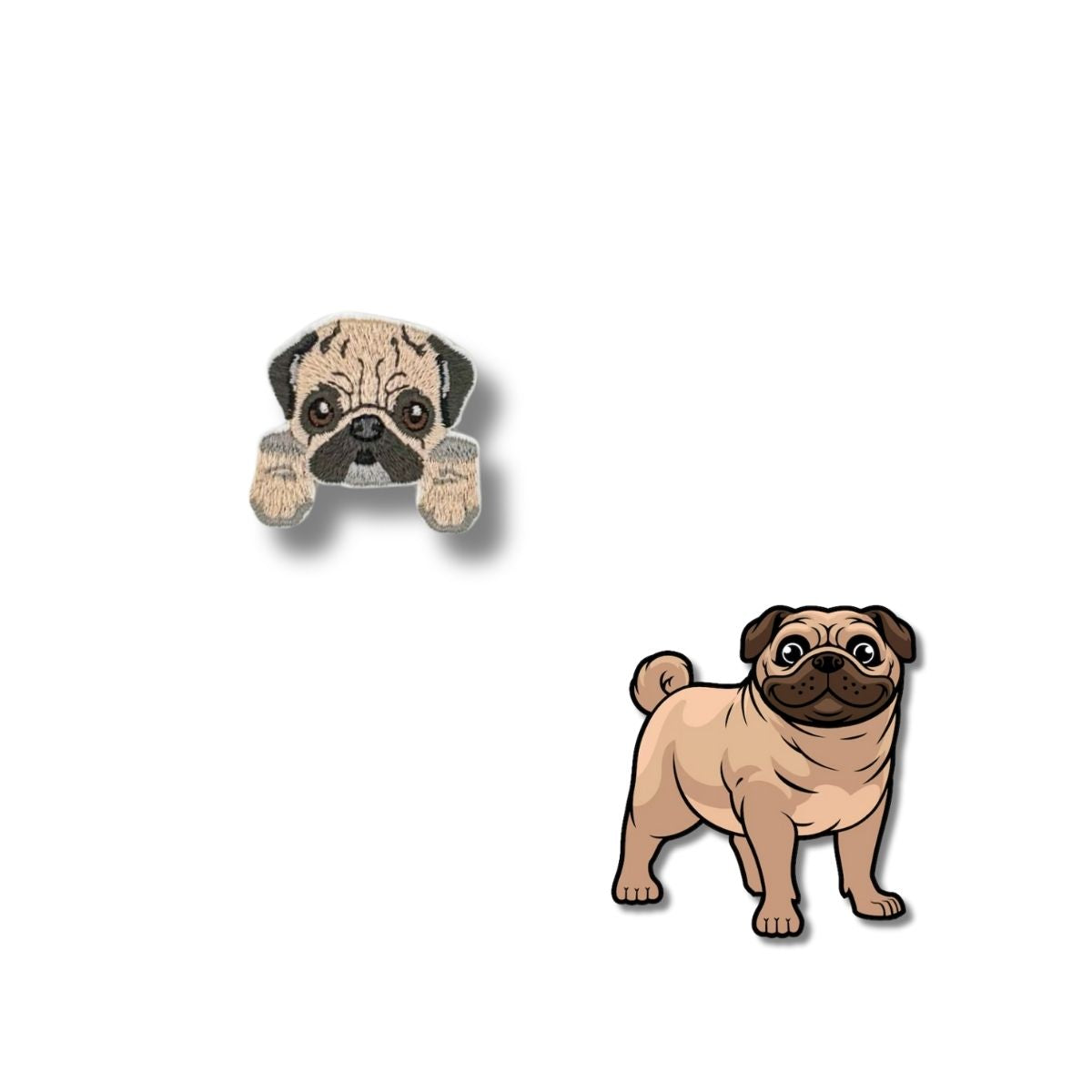 Parche Camiseta Pug Curioso