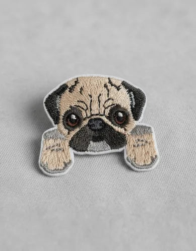 Parche Camiseta Pug Curioso