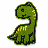 Parche Grande Camiseta Dinosaurio Verde Brontosaurio Cuello Largo