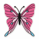 Parche Grande Camiseta Mariposa Rosa con Detalles Azules