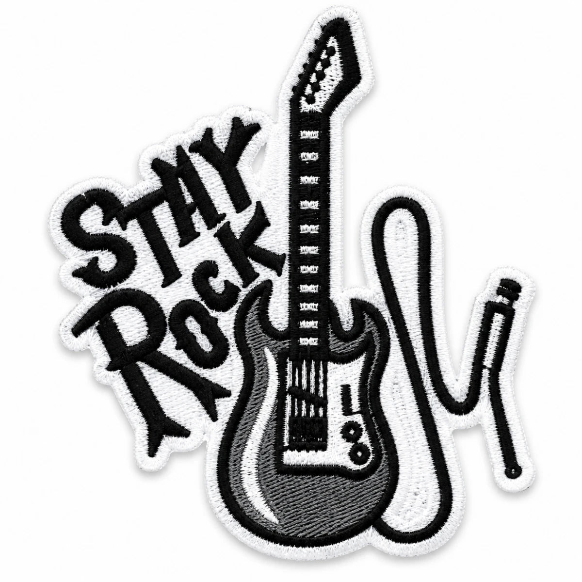 Parche Grande Camiseta Stay Rock Guitarra Eléctrica