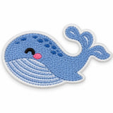 Parche Mediano Camiseta Ballena Azul Kawaii