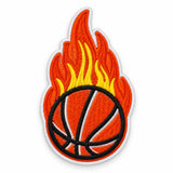Parche Mediano Camiseta Balón Baloncesto en Llamas