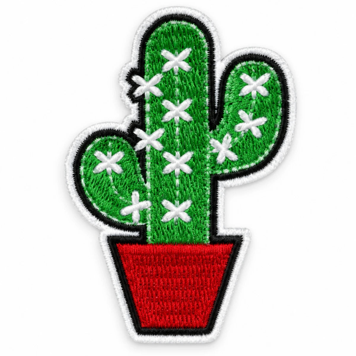 Parche Mediano Camiseta Cactus en Maceta Roja