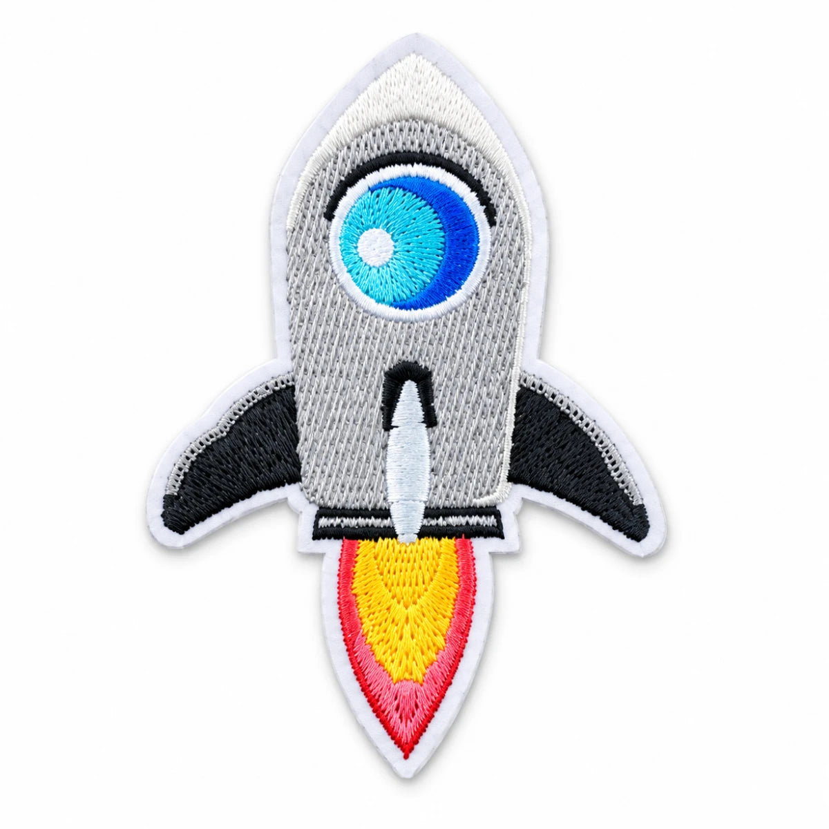 Parche Mediano Camiseta Cohete Espacial Gris